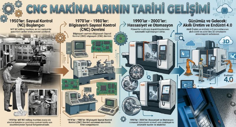 CNC Tezgahlar�n Tarihi; Ge�mi�ten G�n�m�ze CNC Teknolojisinin De�i�imi