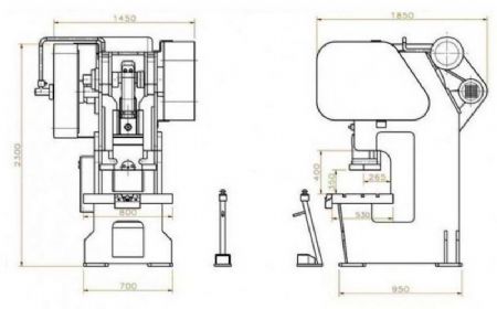 C Tipi Hava Kavramal Eksantrik Pres Makinas-elik Gvde- Gveliine Uygun