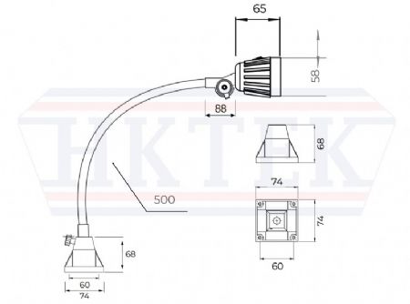 IP-67 Spiral Kollu Led Makina Aydnlatma Lambas 3-Watt