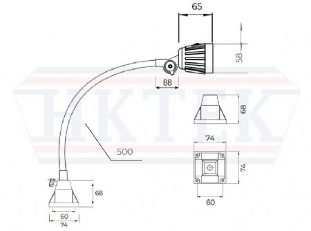 IP-67 Spiral Kollu Led Makina Aydnlatma Lambas 3-Watt