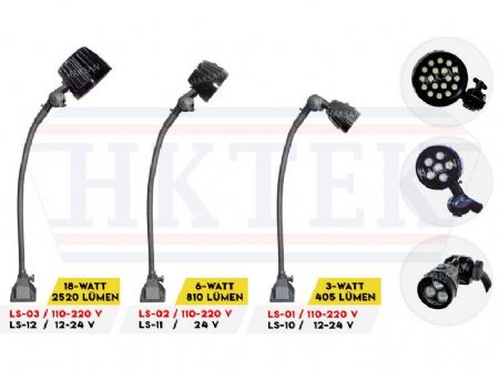 Torna-Freze-Ta�lama-Borverk ��in Spiral Kollu Esnek Led Makina Ayd�nlatma Lambas�